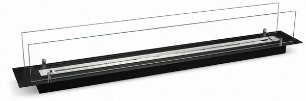 Divina Fire Bruciatore per Camino a Bioetanolo da Incasso con Vetri Biocamino da 120 cm - DF1200V