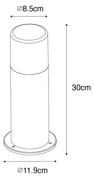 Lampada da esterno a stelo nera con paralume fumé 30 cm IP44 - Odense