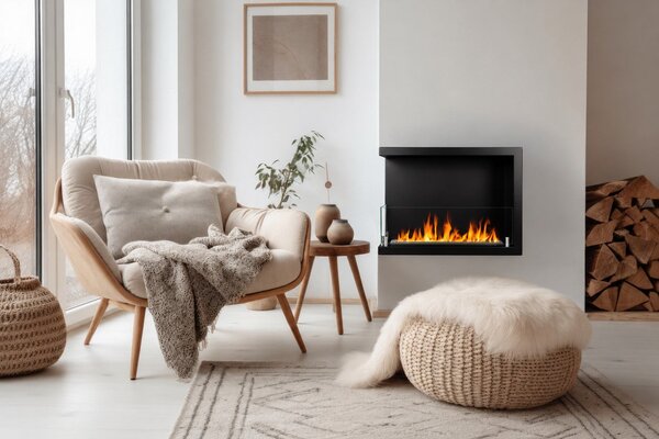 Divina Fire Camino a Bioetanolo da Incasso ad Angolo Biocamino Angolare 60x45 SUTRI 60 SX - DF600SX