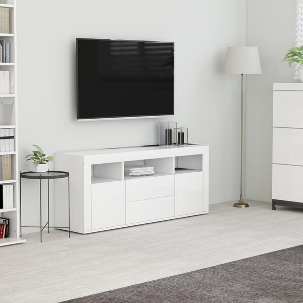 HOMCOM Mobile Porta Tv Bianco Opaco Classico con Ante in Legno 120