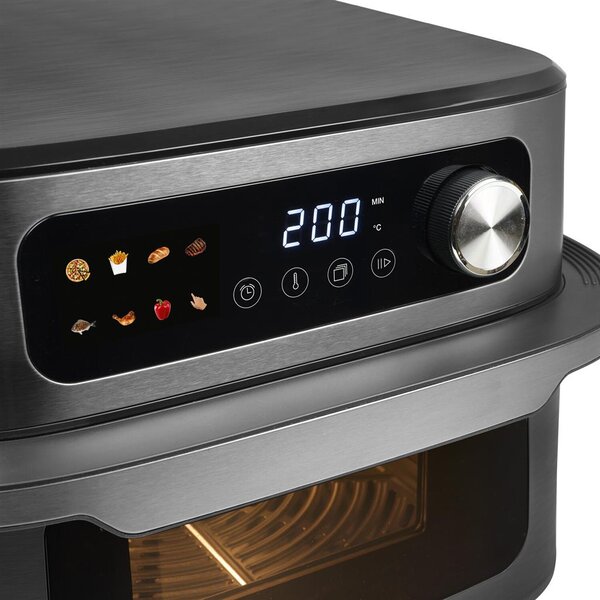 PRINCESS Friggitrice ad Aria 10 Litri Potenza 1700W con Timer e Termostato Regolabile colore Nero/Inox MaxiCrisp - 182480