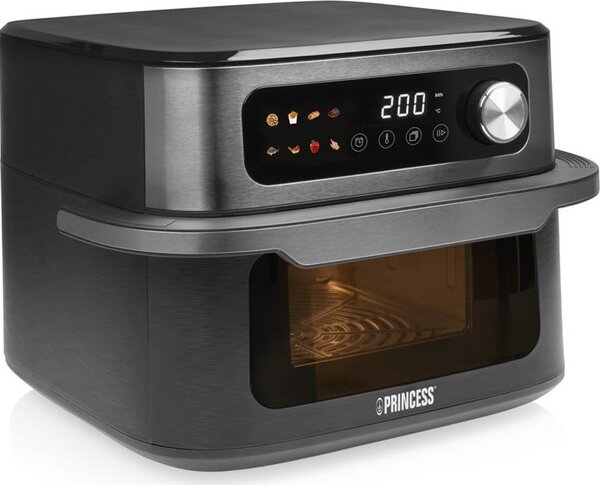 PRINCESS Friggitrice ad Aria 10 Litri Potenza 1700W con Timer e Termostato Regolabile colore Nero/Inox MaxiCrisp - 182480