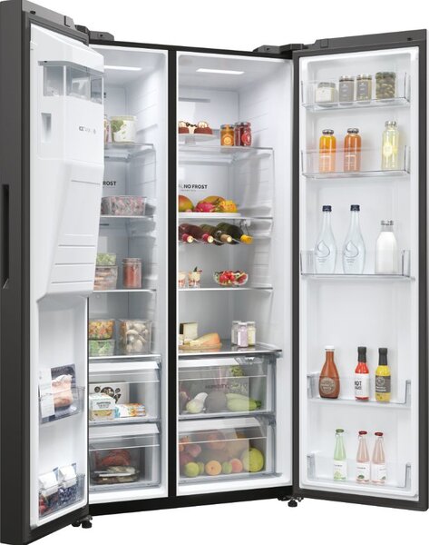 Haier Frigorifero Americano Side by Side 601 Litri Classe E No Frost colore Nero SBS 90 Serie 5 - HSW59F18EIPT