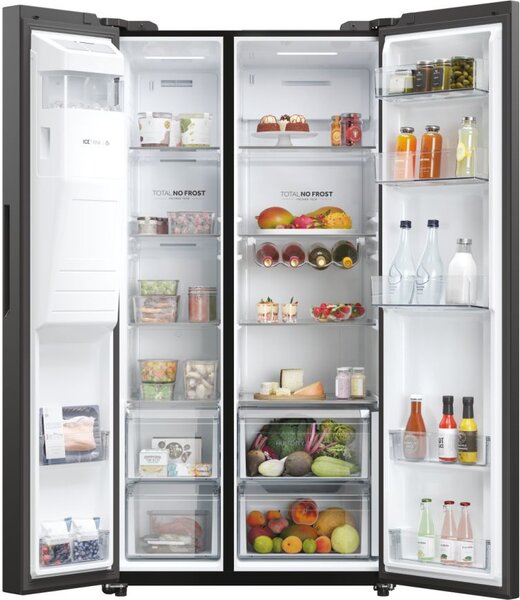 Haier Frigorifero Americano Side by Side 601 Litri Classe E No Frost colore Nero SBS 90 Serie 5 - HSW59F18EIPT