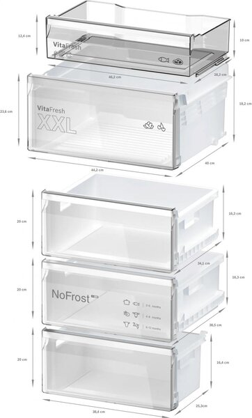 Bosch Frigorifero Combinato Capacit 363 Litri Classe C Raffreddamento No Frost colore Acciaio Nero - KGN392XCF