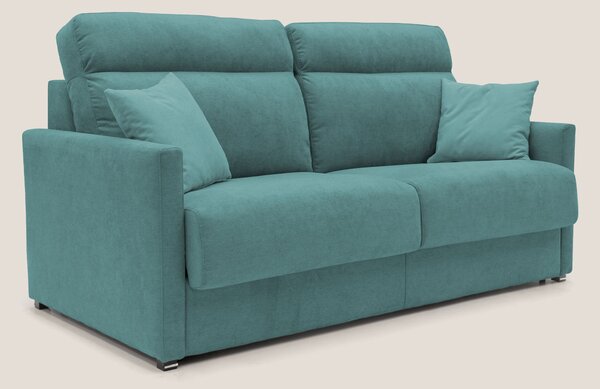 Divano Letto 2 Posti 156x102x97 cm in Tessuto Petrolio