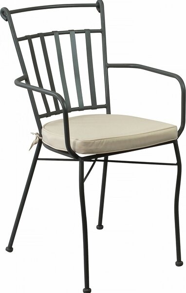 VivaGarden Sedia per Esterni in Ferro Dimensioni 53x51x90 cm colore Ecr/Antracite