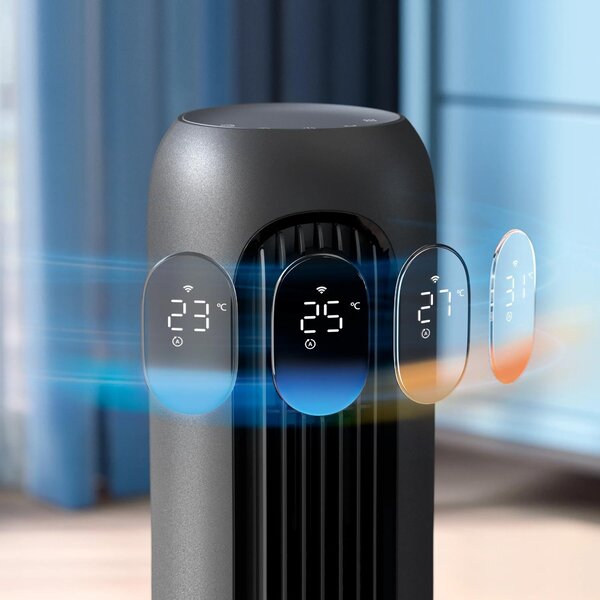 Philips Ventilatore a Colonna Torre senza Pale 12 Velocit Oscillante con Timer e Telecomando colore Nero - CX7550/01 Smart Serie 7000