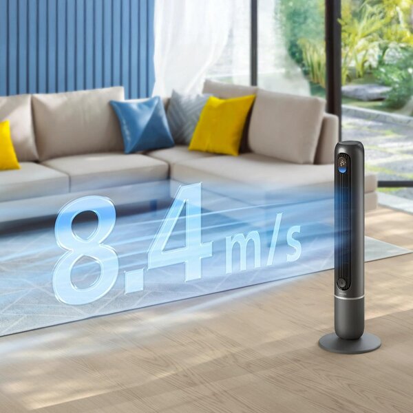 Philips Ventilatore a Colonna Torre senza Pale 12 Velocit Oscillante con Timer e Telecomando colore Nero - CX7550/01 Smart Serie 7000