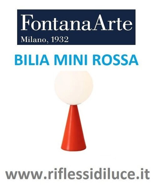 Fontana Arte Bilia mini base rossa con cavo