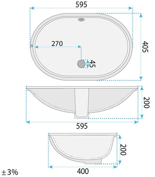 Lavabo sottopiano Rea Niva