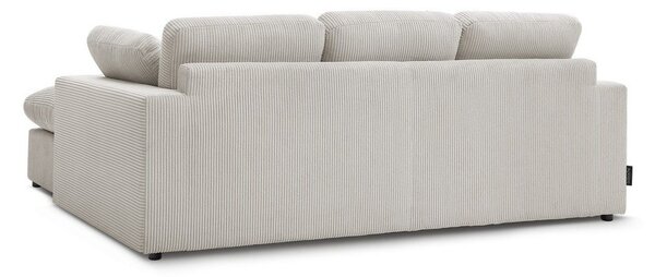 Divano angolare beige con rivestimento in velluto a coste Belair – Bobochic Paris