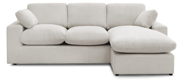 Divano angolare beige con rivestimento in velluto a coste Belair – Bobochic Paris