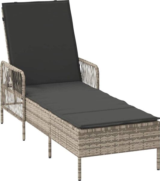 Lettino da sole Grigio chiaro e grigio scuro 200 x 55 x 92 cm