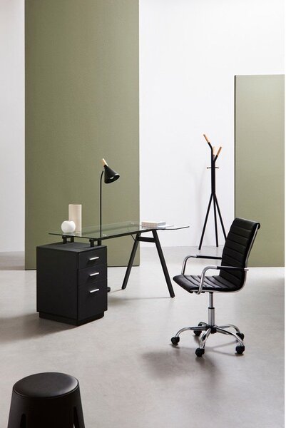 Sedia da ufficio nera in similpelle Perth – Yes Everyday