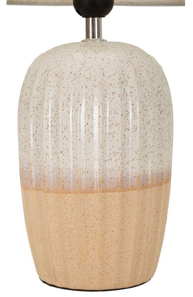 Lampada da tavolo color crema in ceramica con paralume in tessuto (altezza totale 44 cm) Japandi – Mauro Ferretti