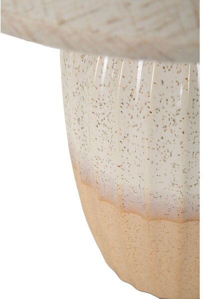 Lampada da tavolo color crema in ceramica con paralume in tessuto (altezza totale 44 cm) Japandi – Mauro Ferretti