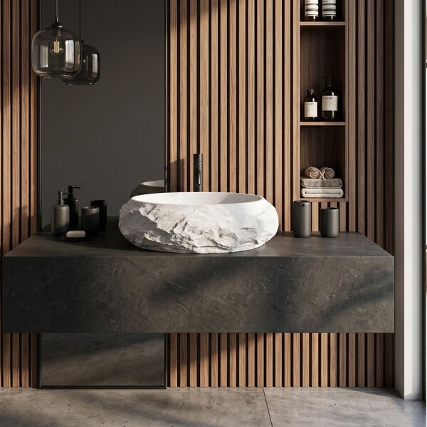 Lavabo da appoggio Rea Mika Light Grey