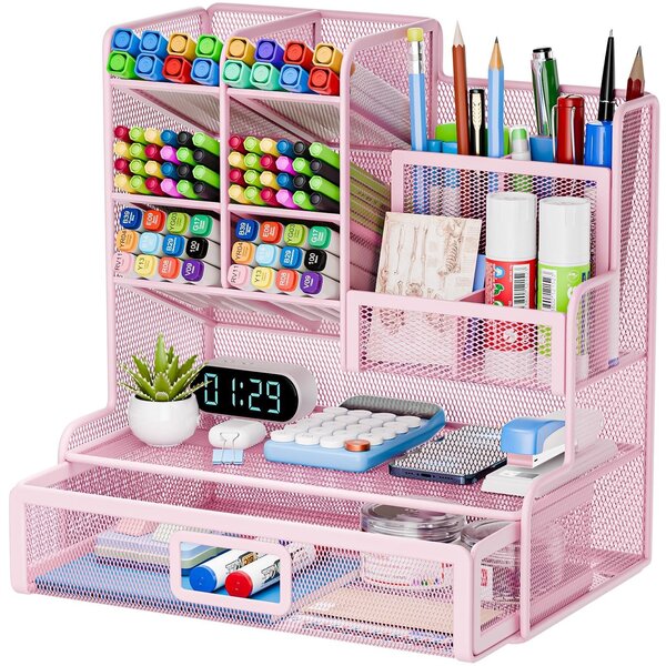 Organizzatore da scrivania con 12 scomparti e cassetti – multifunzionale, ideale per la casa e l'ufficio