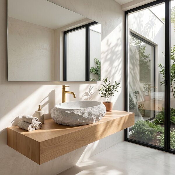 Lavabo da appoggio Rea Mika Light Grey