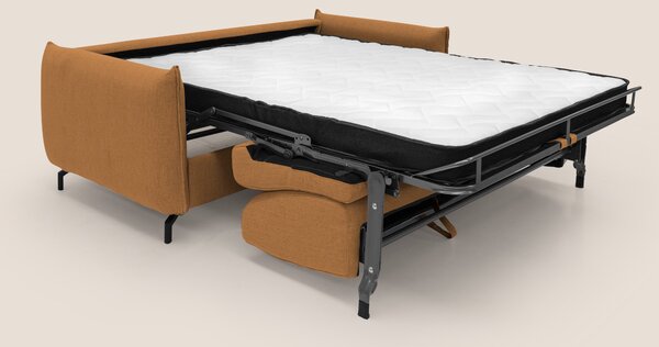Divano Letto 2 Posti 175x95x96 cm in Tessuto Arancione