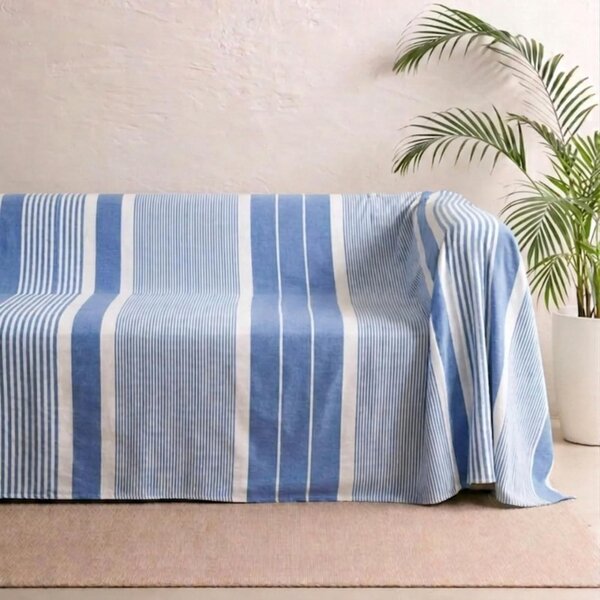 Coperta estiva leggera - Coperta fresca e morbida per letto e divano - Blu (230 x 260 cm)