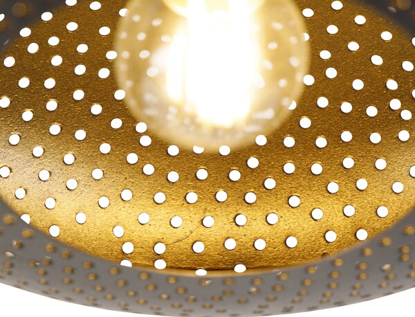 Plafoniera intelligente nera con oro 25 cm incl. Wifi P45 - Radiance