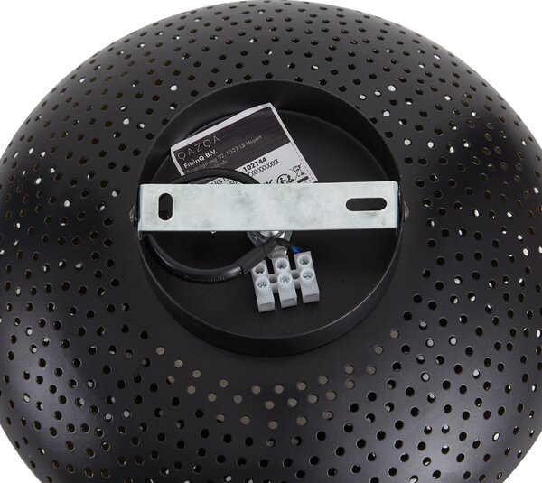 Plafoniera orientale nera con oro 25 cm - Radiance