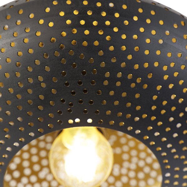 Plafoniera intelligente nera con oro 25 cm incl. Wifi P45 - Radiance