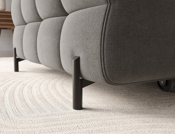 Divano angolare grigio tortora allungabile/con contenitore (con penisola a sinistra/con chaise lounge) con rivestimento in velluto Felro – ELTAP