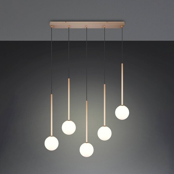 Trio Lighting Lampada a sospensione Firano, Ottone / Oro, Soggiorno / Sala da pranzo, Metallo, Moderno, Lampada a sospensione