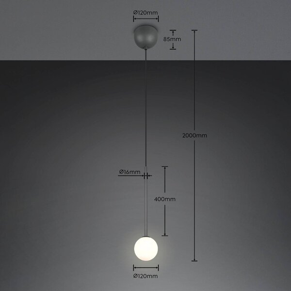 Trio Lighting Lampada a sospensione Firano, Nero, Soggiorno / Sala da pranzo, Metallo, Moderno, Lampada a sospensione