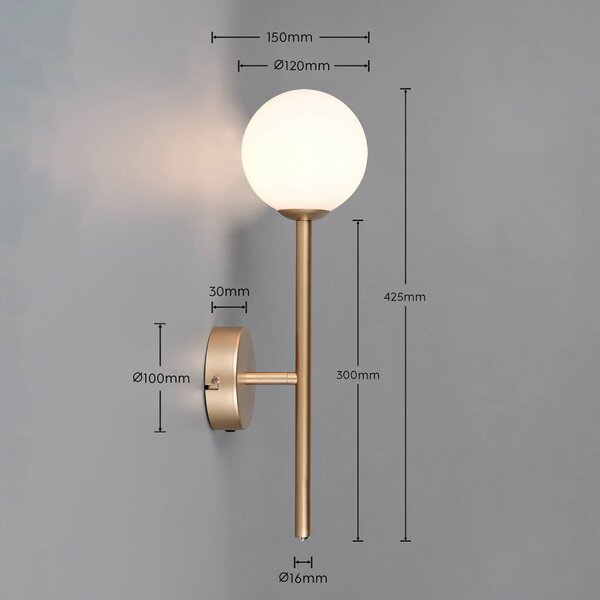 Trio Lighting Applique da parete Firano, Ottone / Oro, Soggiorno / Sala da pranzo, Metallo, Moderno, Applique