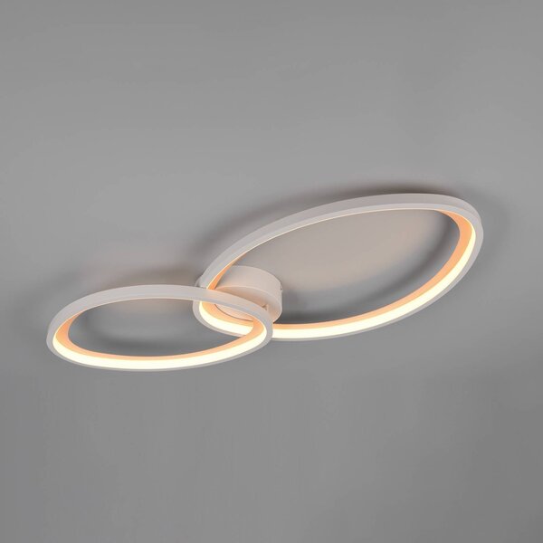 Trio Lighting Plafoniera soffitto Sivo, dimmerabile, Bianco / Opale, Soggiorno / Sala da pranzo, Metallo, Plafoniera