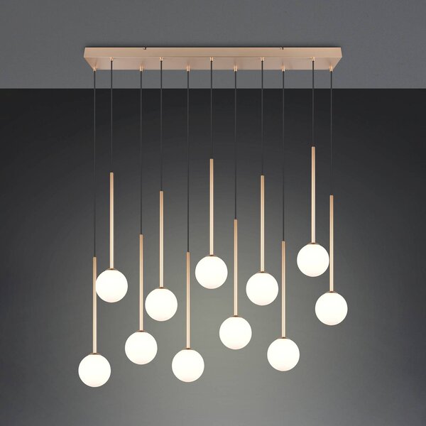 Trio Lighting Lampada a sospensione Firano, Ottone / Oro, Soggiorno / Sala da pranzo, Metallo, Moderno, Lampada a sospensione