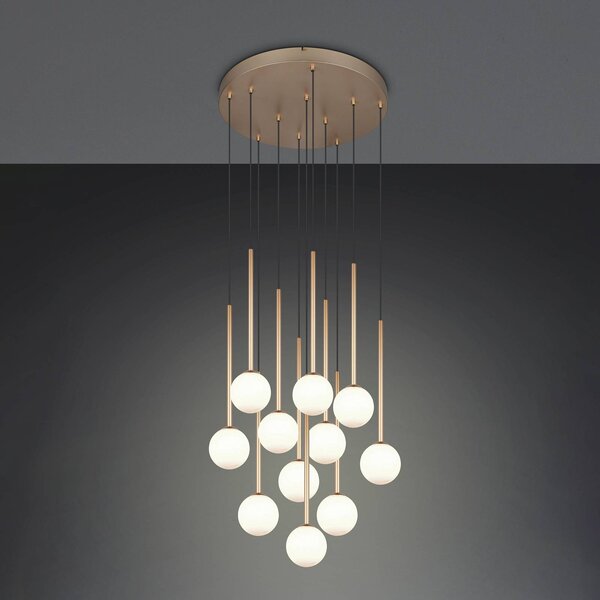 Trio Lighting Lampada a sospensione Firano, Ottone / Oro, Soggiorno / Sala da pranzo, Metallo, Moderno, Lampada a sospensione