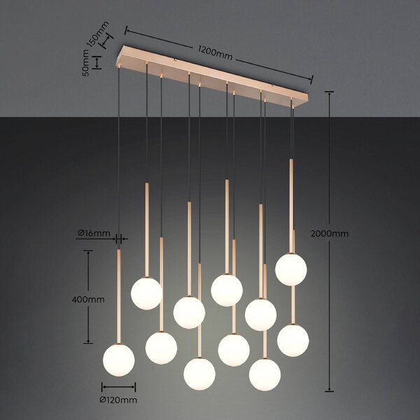 Trio Lighting Lampada a sospensione Firano, Ottone / Oro, Soggiorno / Sala da pranzo, Metallo, Moderno, Lampada a sospensione