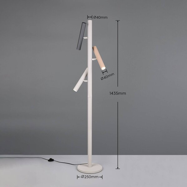 Trio Lighting Lampada da terra Terloa, Multicolore, Soggiorno / Sala da pranzo, Metallo, Moderno, Lampada da terra