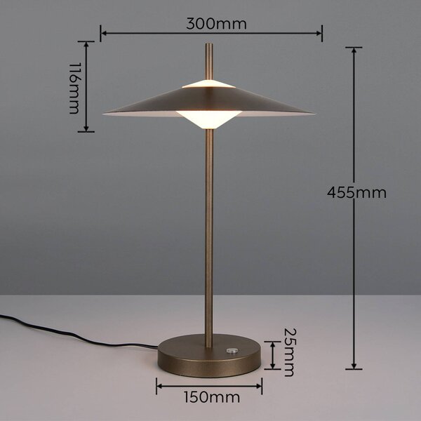 Trio Lighting Lampada da terra a LED Amalo, dimmerabile, Alluminio / Grigio / Zincato, Soggiorno / Sala da pranzo, Metallo, Moderno, Lampada LED da terra