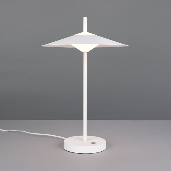 Trio Lighting Lampada da terra a LED Amalo, dimmerabile, Bianco / Opale, Soggiorno / Sala da pranzo, Metallo, Moderno, Lampada LED da terra