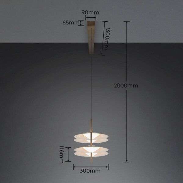 Trio Lighting Lampada a sospensione Amalo, dimmerabile, Alluminio / Grigio / Zincato, Soggiorno / Sala da pranzo, Metallo, Moderno, Lampada a sospensione