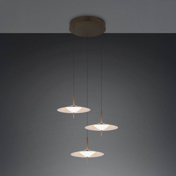 Trio Lighting Lampada a sospensione Amalo, dimmerabile, Alluminio / Grigio / Zincato, Soggiorno / Sala da pranzo, Metallo, Moderno, Lampada a sospensione