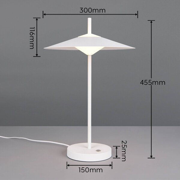 Trio Lighting Lampada da terra a LED Amalo, dimmerabile, Bianco / Opale, Soggiorno / Sala da pranzo, Metallo, Moderno, Lampada LED da terra