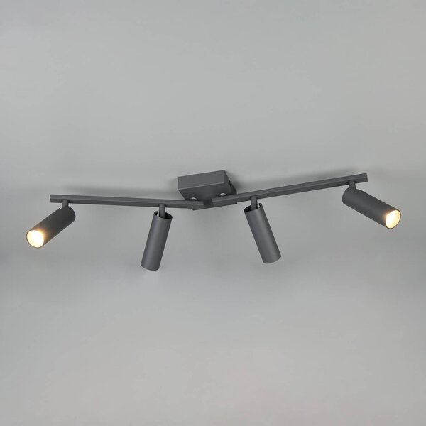 Trio Lighting Faretto da soffitto Dara, lunghezza 66 cm, antracite, metallo, a 4 luci. Dara, Nero, Soggiorno / Sala da pranzo, Metallo, Moderno, Downlight