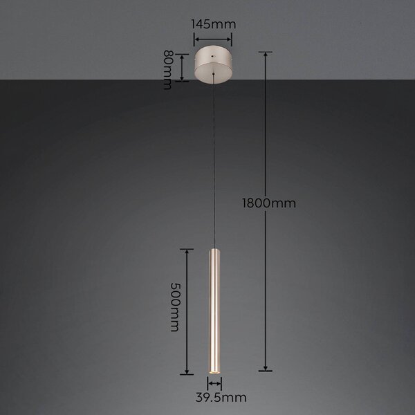 Trio Lighting Lampada a sospensione Arimato, Crema / Ambra, Soggiorno / Sala da pranzo, Metallo, Moderno, Lampada a sospensione