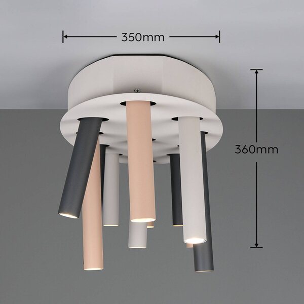 Trio Lighting Plafoniera soffitto Terloa, Multicolore, Soggiorno / Sala da pranzo, Metallo, Moderno, Plafoniera