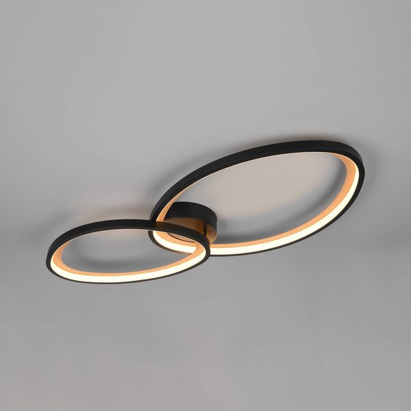 Trio Lighting Plafoniera soffitto Sivo, dimmerabile, Nero, Soggiorno / Sala da pranzo, Metallo, Moderno, Plafoniera
