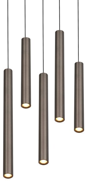 Trio Lighting Lampada a sospensione Arimato, Alluminio / Grigio / Zincato, Soggiorno / Sala da pranzo, Metallo, Moderno, Lampada a sospensione