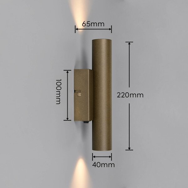 Trio Lighting Faretto da parete Dara, altezza 22 cm, color platino, metallo, a 2 luci. Dara, Alluminio / Grigio / Zincato, Soggiorno / Sala da pranzo, Metallo, Moderno, Faretto alogeno