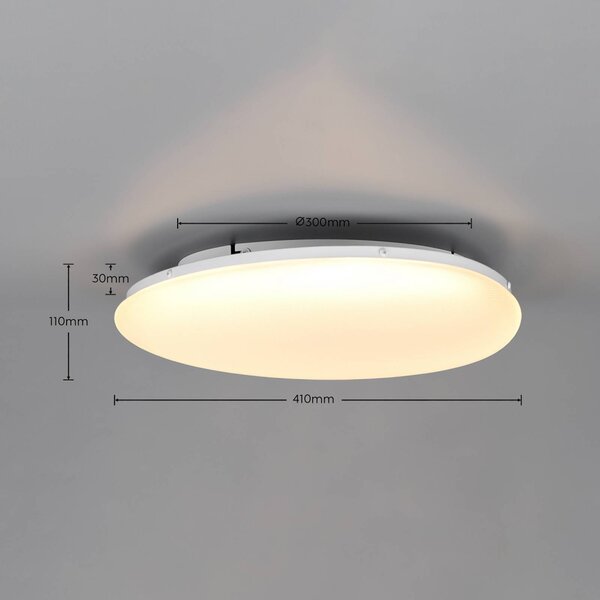 Trio Lighting Plafoniera soffitto Ozera, dimmerabile, Bianco / Opale, Soggiorno / Sala da pranzo, Plastica, Moderno, Plafoniera